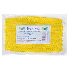 "Gamma"   тесьма декоративная "Самбоса"   GSL-101   20 мм  33 м ± 2 м  СК/Распродажа №015 желтый