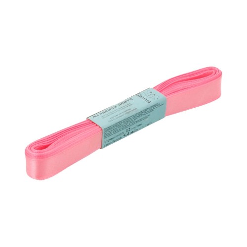 Лента атласная 12 мм ( 1/2 ")  "Gamma"   AL-12P   ФАСОВКА   10 x  5.4 м №005 розовый