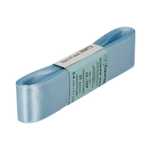 Лента атласная 25 мм ( 1 ")  "Gamma"   AL-25P   ФАСОВКА   5 x  5.4 м №073 бл.синий