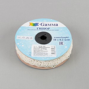 Гипюр "Gamma"   28 мм  GGM-2802   в рулоне   10 м ± 0.2 GP003CR кремовый