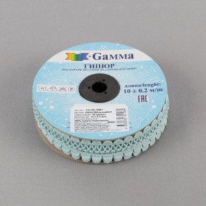 Гипюр "Gamma"   28 мм  GGM-2803   в рулоне   10 м ± 0.2 GP018LGRN  мятный