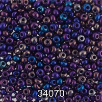 Бисер Чехия круглый 1   10/0   2.3 мм  500 г 34070 (Ф027) синий/меланж