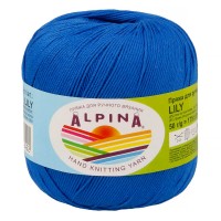 Пряжа ALPINA "LILY"   100\% мерсеризованный хлопок   10 шт. х  50 г  175 м ± 5 м №100 синий