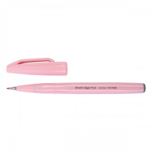 "Pentel"   Фломастер-кисть Brush Sign Pen   2,0 мм   кисть SES15C-P3X бледно-розовый