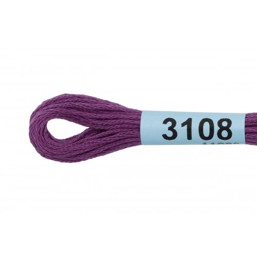 Нитки для вышивания "Gamma"    мулине  ( 3071-3172 )  100\% хлопок   24 x  8 м №3108 т.т.сиреневый