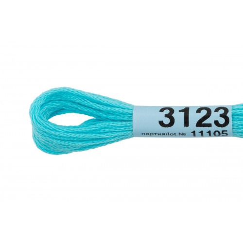 Нитки для вышивания "Gamma"    мулине  ( 3071-3172 )  100\% хлопок   24 x  8 м №3123  голубой