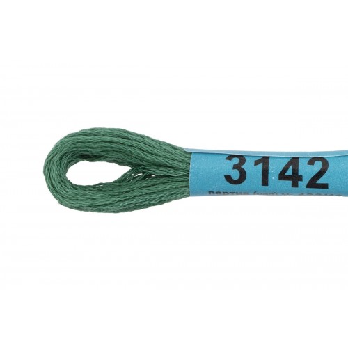 Нитки для вышивания "Gamma"    мулине  ( 3071-3172 )  100\% хлопок   24 x  8 м №3142 т.серо-зеленый