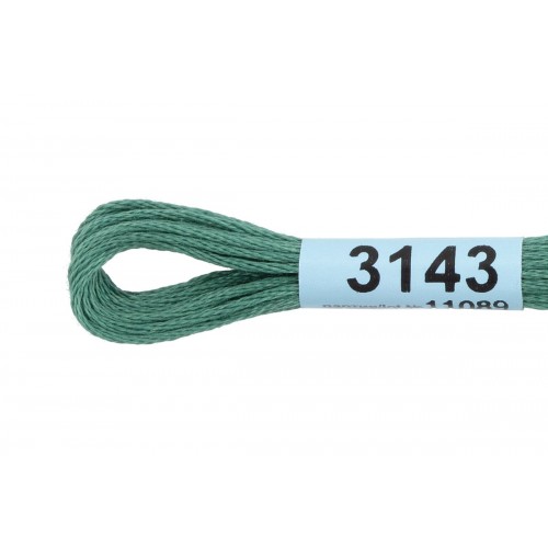 Нитки для вышивания "Gamma"    мулине  ( 3071-3172 )  100\% хлопок   24 x  8 м №3143 серо-зеленый