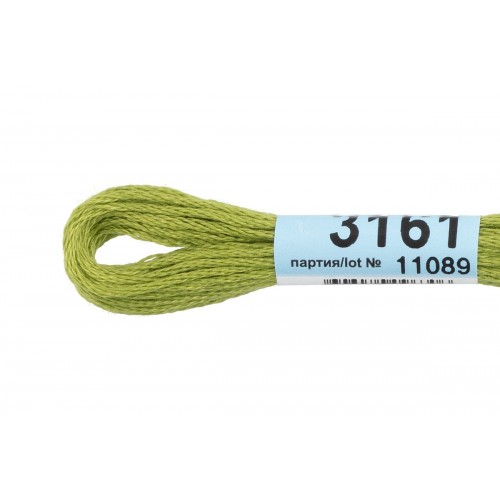 Нитки для вышивания "Gamma"    мулине  ( 3071-3172 )  100\% хлопок   24 x  8 м №3161 бл.хаки