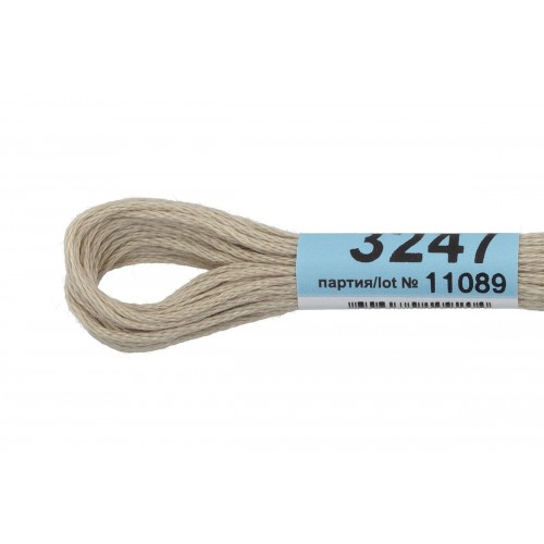 Нитки для вышивания "Gamma"    мулине  ( 3173-6115 )  100\% хлопок   24 x  8 м №3247 серо-бежевый