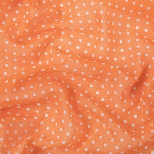 Ткань PC-05   Chiffon   ФАСОВКА   68 г/кв.м ± 5 г/кв.м  200 х  147 см  100\% полиэстер   СК/Распродажа  №5 оранжевый/белый