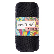 Пряжа ARACHNA "LEATHER ART"   100\% полиэстер   4 шт. х  160 г ± 10 г  50 м №01 черный