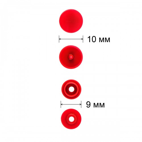 Кнопка "Micron"   POM-10/500   Кнопки пластиковые   пластик  d 10 мм  500 шт. № 003 красный