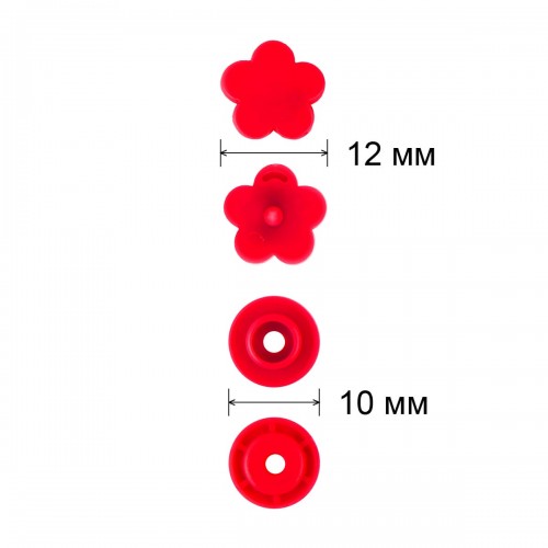 Кнопка "Micron"   POM-12 FL/500   Кнопки пластиковые   пластик  d 12 мм  500 шт. № 003 красный