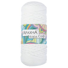 Пряжа ARACHNA "Cord Soft"   100\% полиэфир   3 шт. х  230 г ± 10 г  100 м ± 5 м  №100 белый