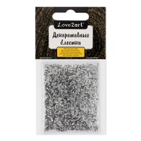 "Love2art"   Декоративные блестки   GLIS-01   1 мм  5 х  5 г  4.5 мл № 38 под серебро/silver