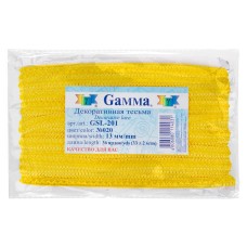 "Gamma"   тесьма декоративная "Самбоса"   GSL-201   13 мм  33 м ± 2 м  СК/Распродажа №020 желтый