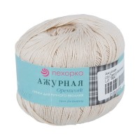Пряжа Пехорская ПТ "Ажурная"   100\% мерсеризованный хлопок   10 шт. х  50 г  280 м №003 св.бежевый