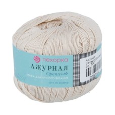 Пряжа Пехорская ПТ "Ажурная"   100\% мерсеризованный хлопок   10 шт. х  50 г  280 м №003 св.бежевый