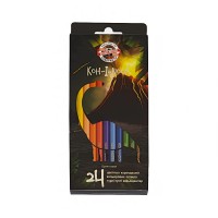 "KOH-I-NOOR Hardtmuth"   "Динозавр"   Набор цветных карандашей   заточенный   24 цв. 3594024007KSRU картон