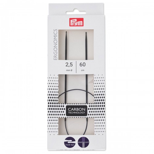 Спицы  PRYM 215201   круговые Ergonomics Carbon   полимер  d 2.5 мм  60 см  1 шт .