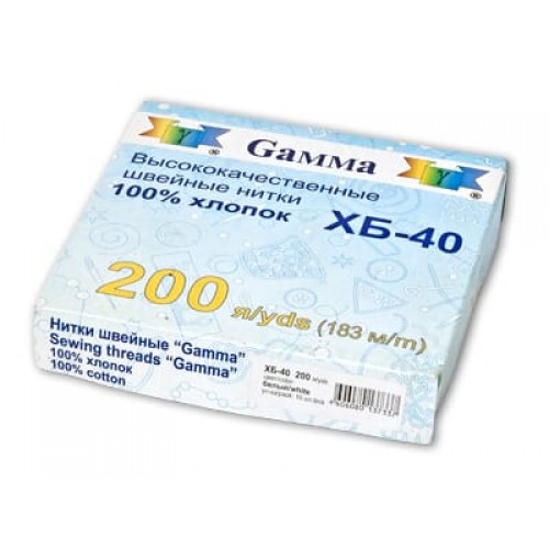 Нитки  "Gamma"   ХБ-40   100\% хлопок   183 м  200 я  10 шт. №204 ярко-зеленый