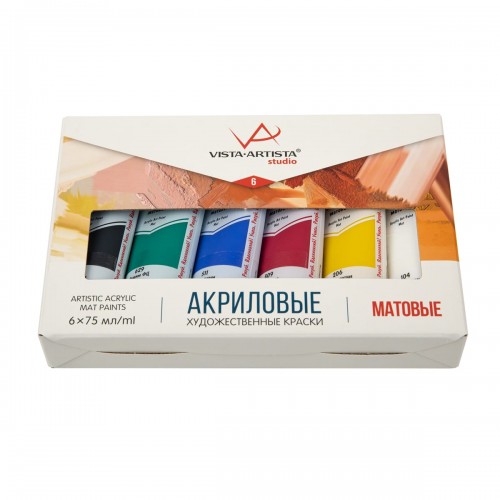Краска акриловая "VISTA-ARTISTA"   Studio   Набор   VAAMS-0675   6 цв. х  75 мл матовые