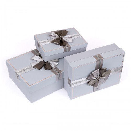"Stilerra"   YBOX-R67-3   Набор подарочных коробок   3 в 1  24.5  х 17  х 6.5 -  33.5  х 25  х 11.5 см 02 голубой