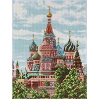 Кристальная (алмазная) мозаика  "ФРЕЯ" ALPD-284   на подрамнике "Храм Василия Блаженного" 30 х 40 см