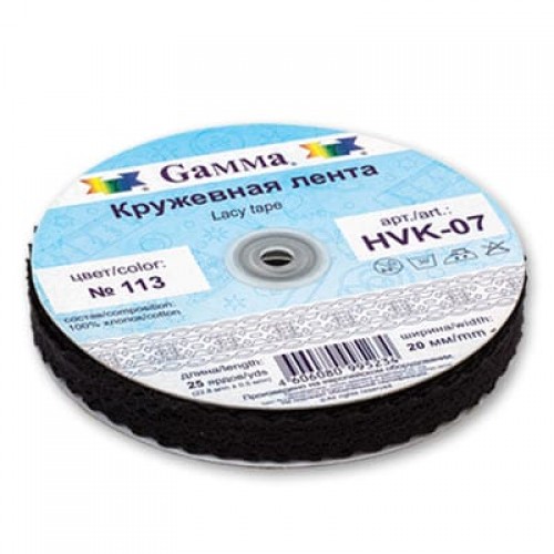 "Gamma"   кружевная лента   HVK-07   20 мм  22.8 м ± 0.5 м  СК/Распродажа №122 св.коричневый