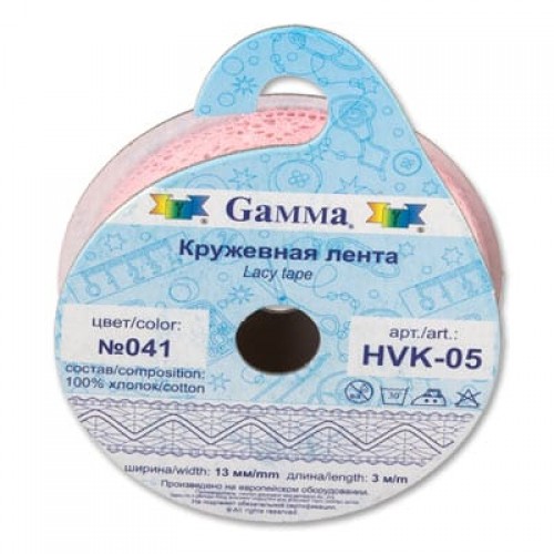 "Gamma"   кружевная лента   HVK-05   ФАСОВКА   13 мм  5 х  3 м  СК/Распродажа №113 черный