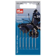 Иглы для шитья ручные "PRYM"   125558   для вышивания  №24   6 шт.  в блистере скругленное острие
