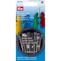 Иглы для шитья ручные "PRYM"   128610   набор для шитья, вышивки, штопки и бисера   24 шт.  в блистере ассорти в футляре