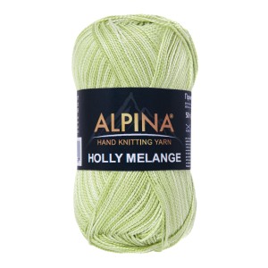 Пряжа ALPINA "HOLLY MELANGE"   100\% мерсеризованный хлопок   10 шт. х  50 г  200 м ± 10 м №11 св.серо-бежевый/серо-бежевый