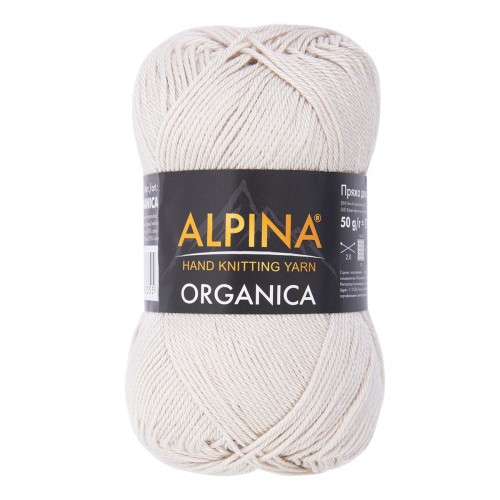 Пряжа ALPINA "ORGANICA"   80\% хлопок, 20\% лён   10 шт. х  50 г  170 м ± 8 м №10 св.серый