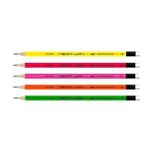 "ВКФ"   "Neon way"   NW05   Карандаш графитный неоновый с ластиком   заточенный   ТМ (HB)   72 шт. 1-1542 розовый