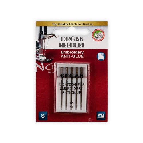 Иглы для быт. шв. машин "ORGAN"   ANTI-GLUE   5 шт  в блистере 5117075BL № 75