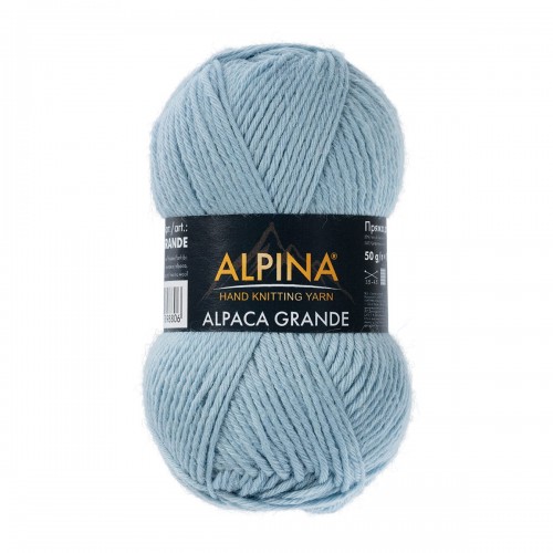 Пряжа ALPINA "ALPACA GRANDE"   65\% альпака, 35\% мериносовая шерсть   4 шт. х  50 г  118 м ± 6 м 02 БЕЛЫЙ (натуральный)