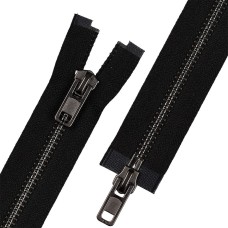 Молния Металл оксид (черный никель) ZIP 8B-2   двухзамковая   70 см Тип 8   10 шт  разъёмная   "Gamma"  ЧЕРНЫЙ №310