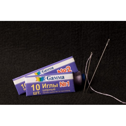 Иглы для шитья ручные "Gamma"   NIR-11   № 1 шорные   в конверте   10 шт. .