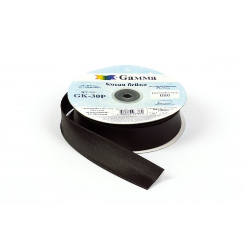 Косая бейка   "Gamma"   GK-30P   30 мм  25 м ± 1 м  белый №001