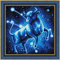 "Алмазная живопись" АЖ-1890   "Звездный бык"   СК/Распродажа 25 х 25 см