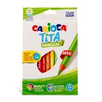 "Carioca"   "Tita Maxi"   Карандаши цветные утолщенные пластиковые трехгранные   заточенный   12 цв. 42791