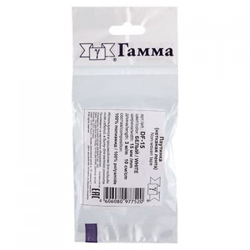 Паутинка DF-15   ФАСОВКА   15 мм  5 х  3 м  W   "Gamma" белая