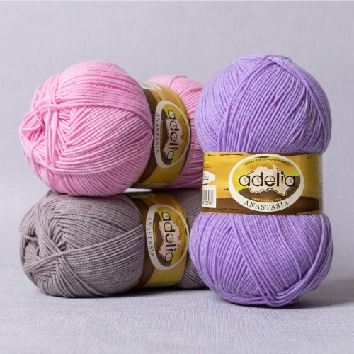 Пряжа ADELIA "ANASTASIA"   100\% акрил   5 шт. х  100 г  330 м ± 10 м №21 св.зеленый