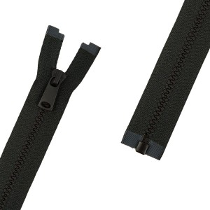 Молния Трактор  "GAMMA" ZipGlaze   декоративная матовая   60 см Тип 5   5 шт  разъёмная   однозамковая  ЧЕРНЫЙ №310