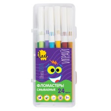 "Лео"   "Играй"   Фломастеры смываемые   LPFPB-24   24 цв .