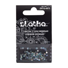 Страз клеевой "Zlatka"   ZRTG-0872   SS08   AB-Crystal   2.4 мм  стекло   5 x  72 шт  в пакете с картонным еврослотом №02 перламутровый (AB-crystal)