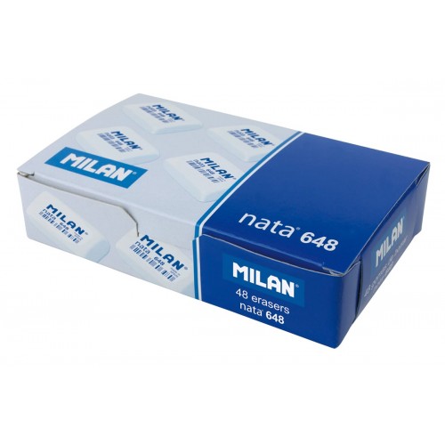 "Milan"   Мягкий ластик nata 648N   3,1 х 1,9 х 0,9 см  48 шт. CPM648N белый