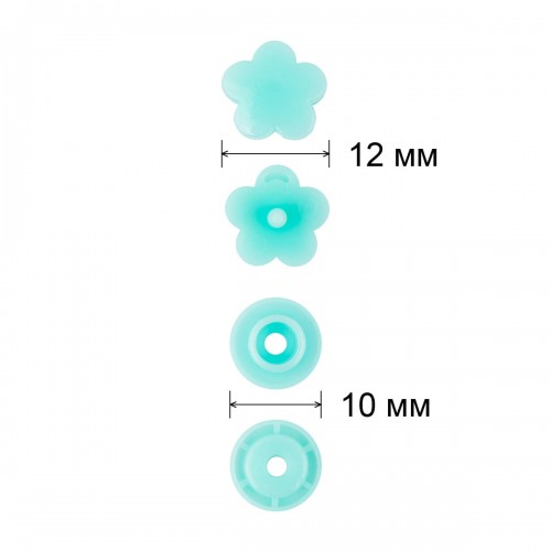 Кнопка "Micron"   POM-12 FL   Кнопки пластиковые   пластик  d 12 мм  15 шт. № 011 бирюза